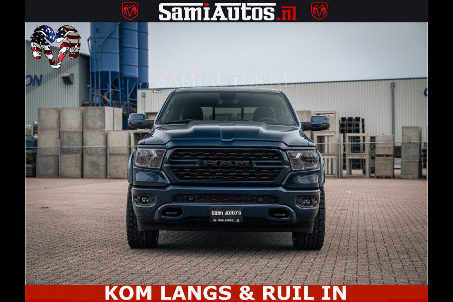Dodge Ram SPORT | 5.7 V8 4x4 HEMI | PANORAMA DAK | GROOTSCHERM 12 INCH | LPG | Patriot Blue CREW CAB | DUBBELE CABINE | 5 PERSOONS | DC | VOORRAAD NR 2555 - 3325 | De specialist in Amerikaanse pick‑ups in Nederland en Europa.