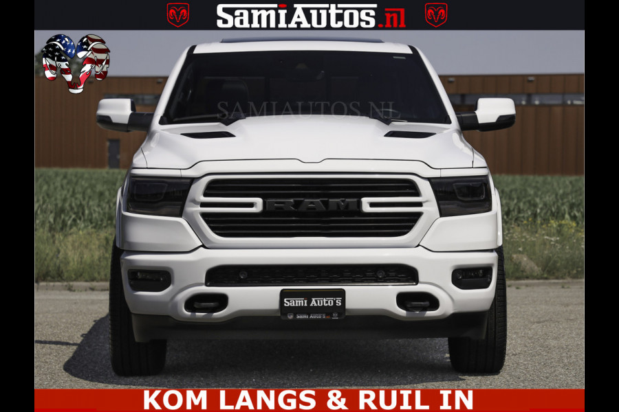 Dodge Ram SPORT V8 5.7 402PK | Krachtige Hemi | Panorama Dak | 12' Scherm Comfortabele Dubbele Cabine met Royale 5 Zitplaatsen | NIEUW EN BPM vrij | Nu Leverbaar uit Voorraad | Nr 2529 - 1277 | De specialist in Amerikaanse pick‑ups in Nederland en Europa.