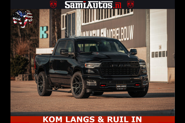Dodge Ram Limited Night H.O 540HP 706Nm | Massage + Full Option | De Meest Luxe en Volle Pick-Up in zijn Klasse | Comfortabele Dubbele Cabine met Royale 5 Zitplaatsen | BPM vrij | Nu Leverbaar uit Voorraad | Voorraad Nr 2328 -  5157 | De specialist in Amerikaanse pick‑ups in Nederland en Europa.