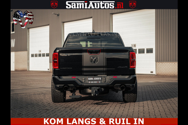 Dodge Ram Limited Night H.O 540HP 706Nm | Massage + Full Option | De Meest Luxe en Volle Pick-Up in zijn Klasse | Comfortabele Dubbele Cabine met Royale 5 Zitplaatsen | BPM vrij | Nu Leverbaar uit Voorraad | Voorraad Nr 2328 -  5157 | De specialist in Amerikaanse pick‑ups in Nederland en Europa.