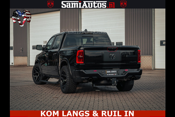 Dodge Ram Limited Night H.O 540HP 706Nm | Massage + Full Option | De Meest Luxe en Volle Pick-Up in zijn Klasse | Comfortabele Dubbele Cabine met Royale 5 Zitplaatsen | BPM vrij | Nu Leverbaar uit Voorraad | Voorraad Nr 2328 -  5157 | De specialist in Amerikaanse pick‑ups in Nederland en Europa.