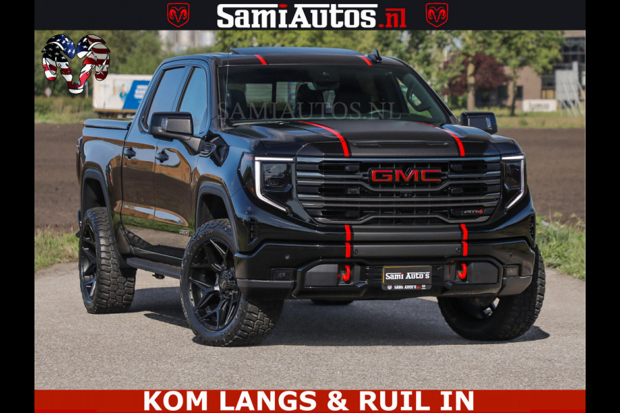 GMC Sierra AT4 6.2 V8 4X4 | VIRTUAL COCKPIT | LPG | HUD | BOM VOL | DC | RAM DEALER NEDERLAND | Dubbele Cabine met Royale 5 Zitplaatsen | BPM vrij | Nu Leverbaar uit Voorraad | Voorraad Nr 261530 | | De specialist in Amerikaanse pick‑ups in Nederland en Europa.