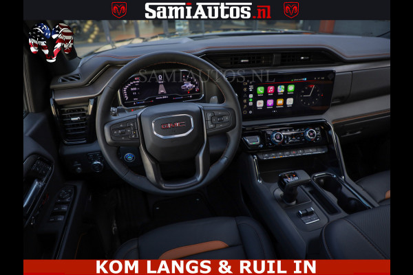 GMC Sierra AT4 6.2 V8 4X4 | VIRTUAL COCKPIT | LPG | HUD | BOM VOL | DC | RAM DEALER NEDERLAND | Dubbele Cabine met Royale 5 Zitplaatsen | BPM vrij | Nu Leverbaar uit Voorraad | Voorraad Nr 261530 | | De specialist in Amerikaanse pick‑ups in Nederland en Europa.