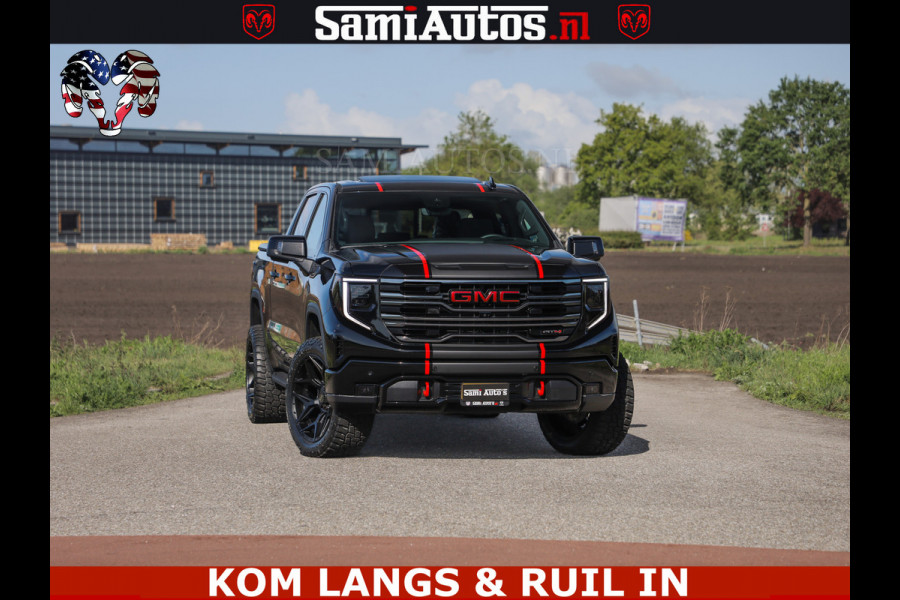 GMC Sierra AT4 6.2 V8 4X4 | VIRTUAL COCKPIT | LPG | HUD | BOM VOL | DC | RAM DEALER NEDERLAND | Dubbele Cabine met Royale 5 Zitplaatsen | BPM vrij | Nu Leverbaar uit Voorraad | Voorraad Nr 261530 | | De specialist in Amerikaanse pick‑ups in Nederland en Europa.