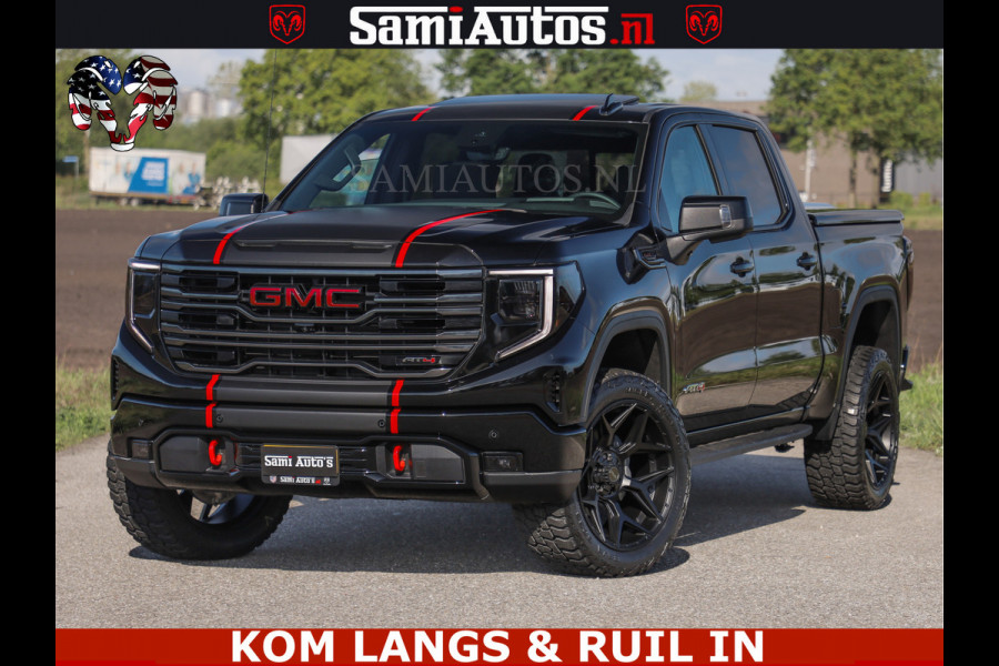 GMC Sierra AT4 6.2 V8 4X4 | VIRTUAL COCKPIT | LPG | HUD | BOM VOL | DC | RAM DEALER NEDERLAND | Dubbele Cabine met Royale 5 Zitplaatsen | BPM vrij | Nu Leverbaar uit Voorraad | Voorraad Nr 261530 | | De specialist in Amerikaanse pick‑ups in Nederland en Europa.