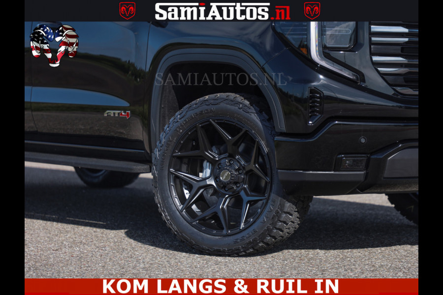 GMC Sierra AT4 6.2 V8 4X4 | VIRTUAL COCKPIT | LPG | HUD | BOM VOL | DC | RAM DEALER NEDERLAND | Dubbele Cabine met Royale 5 Zitplaatsen | BPM vrij | Nu Leverbaar uit Voorraad | Voorraad Nr 261530 | | De specialist in Amerikaanse pick‑ups in Nederland en Europa.