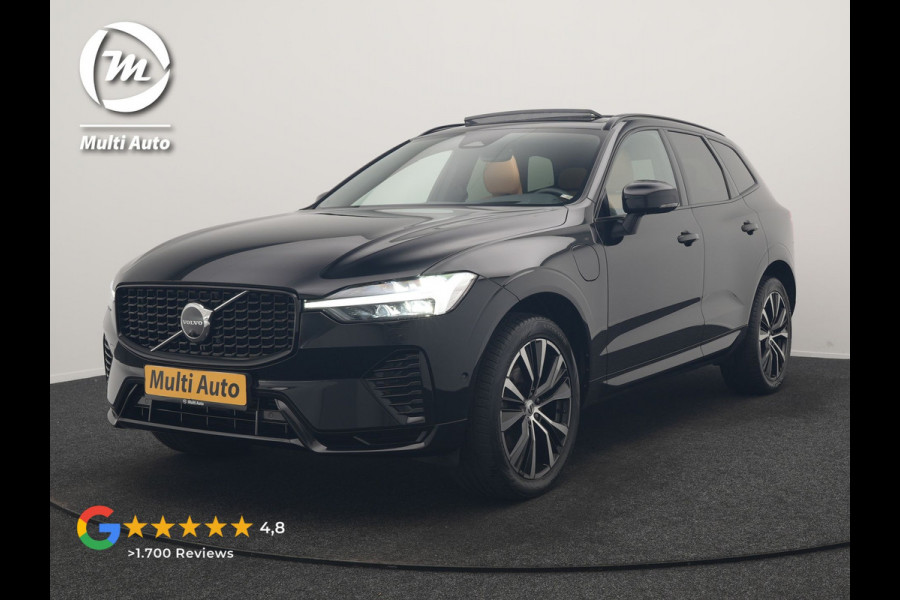 Volvo XC60 T8 AWD Ultimate Dark LONG RANGE PHEV 455pk Dealer O.H. | Trekhaak Af Fabriek | Panodak | Adaptive Cruise | Head Up | 360 Camera | Harman / Kardon | Lederen Comfortzetels Massage & Ventilatie & Memory | Keyless | Stoelen & Stuur Verwarmd | Plug In Hybrid |