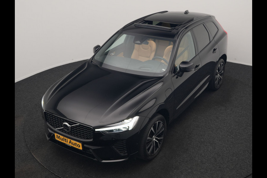 Volvo XC60 T8 AWD Ultimate Dark LONG RANGE PHEV 455pk Dealer O.H. | Trekhaak Af Fabriek | Panodak | Adaptive Cruise | Head Up | 360 Camera | Harman / Kardon | Lederen Comfortzetels Massage & Ventilatie & Memory | Keyless | Stoelen & Stuur Verwarmd | Plug In Hybrid |