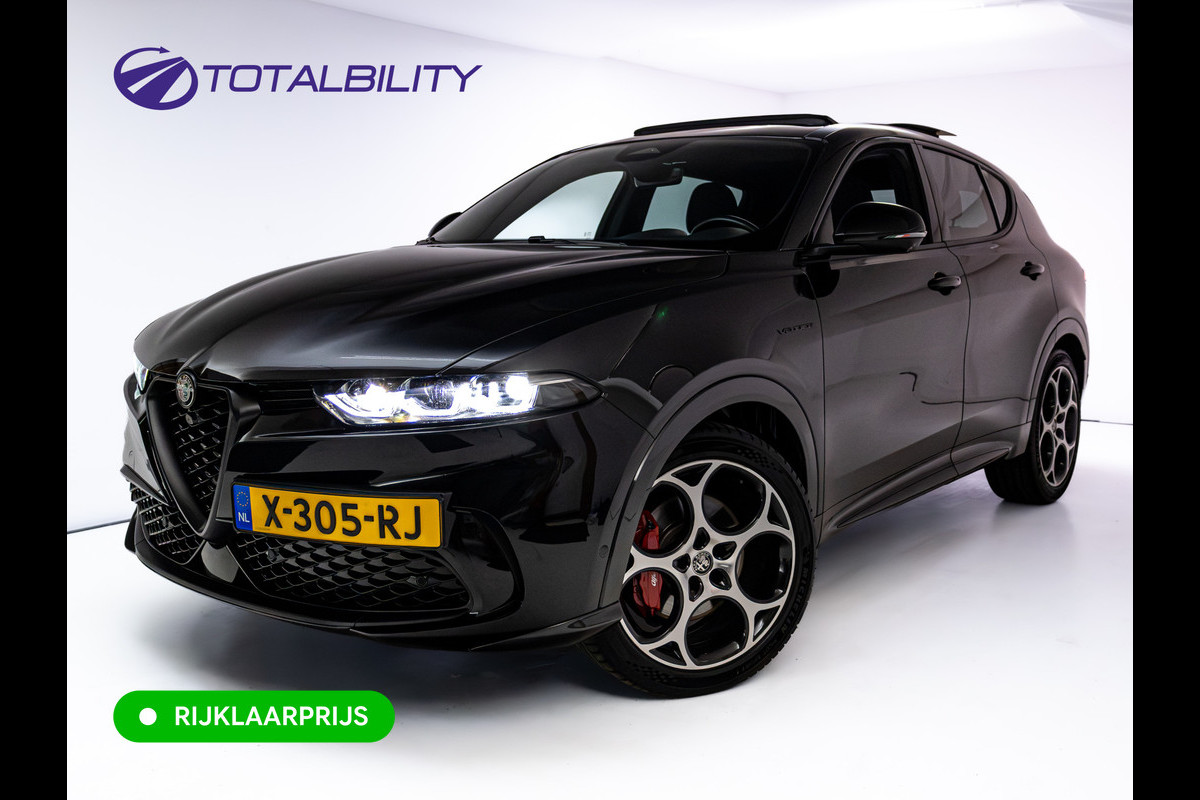 Alfa Romeo Tonale 1.5T Hybrid Veloce | Leer | Panoramadak | Elec. achterklep | Afn. trekhaak | Adap. Cruise | Harman Kardo | Stoel- verwamring en Stoel koeling, Stuur verwarming, 360 Camera, Stoel met gehuegen