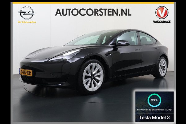 Tesla Model 3 Standard RWD Plus 60kWh Warmtepomp LFP-Accu SOH 93% AMD Ryzen™ ­Stuur+Stoelverwarming Navi Camera's Leder Adap.Cruise Elek.Achte Premium Luidsprekers Lmv 19" Led Panoramadak Google Maps® Elek.Stoelen+Memory 1e Eigenaar Origineel Nederlandse Auto
