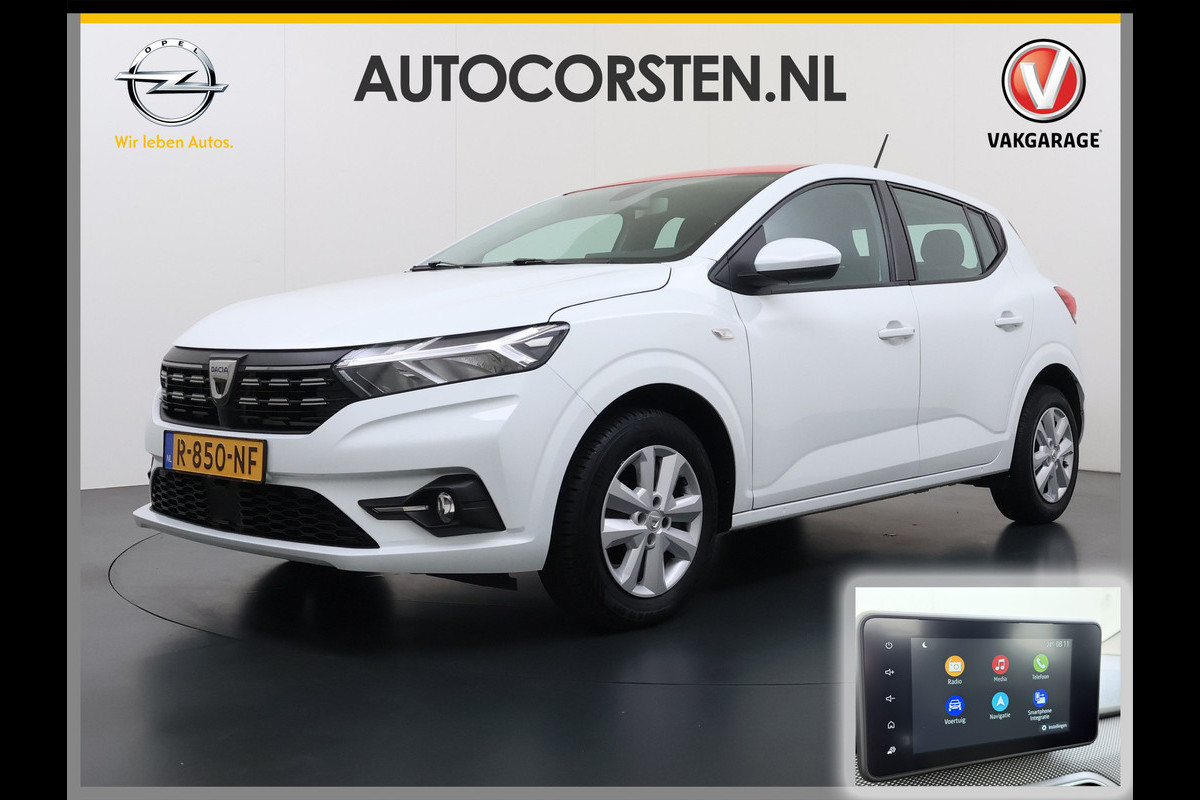 Dacia Sandero 1.0TCe 92PK 5Drs Navi Airco Apple Carplay Android Auto Cruise Control Bluetooth Pdc Comfort Isofix Regen-Lichtsensor ESP 1e Eigenaar Origineel Nederlandse Auto