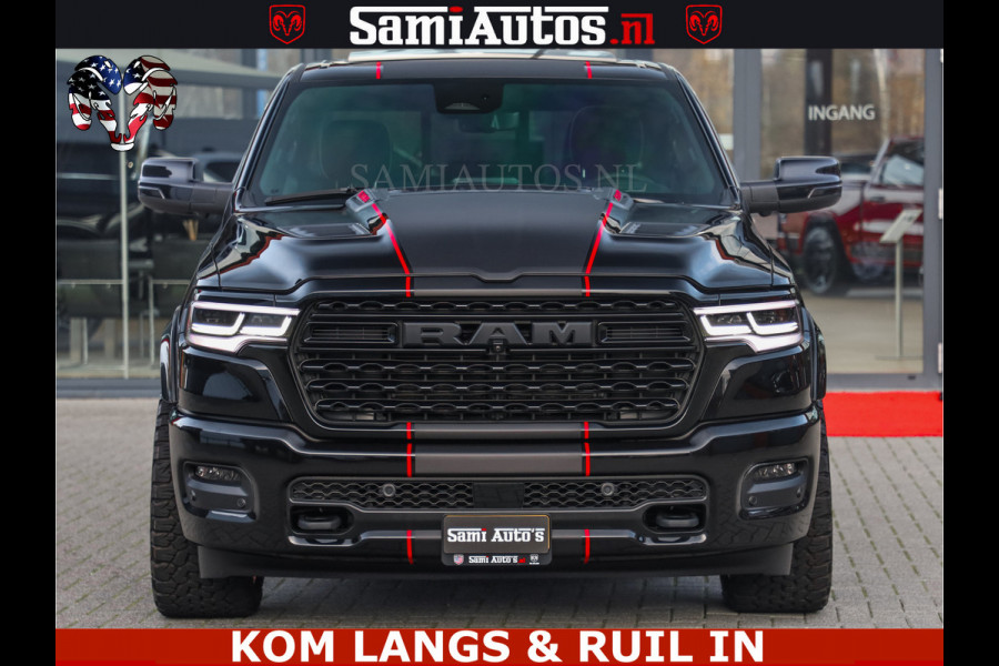 Dodge Ram LIMITED 2026 5.7 V8 HEMI | MAXIMAAL UITGERUST | DUBBELE CABINE | 5 PERSOONS | DC | Allernieuwste Limited uitvoering – volledig uitgerust met alle opties, inclusief MWK en normale laadbak Voorraad nr 3806