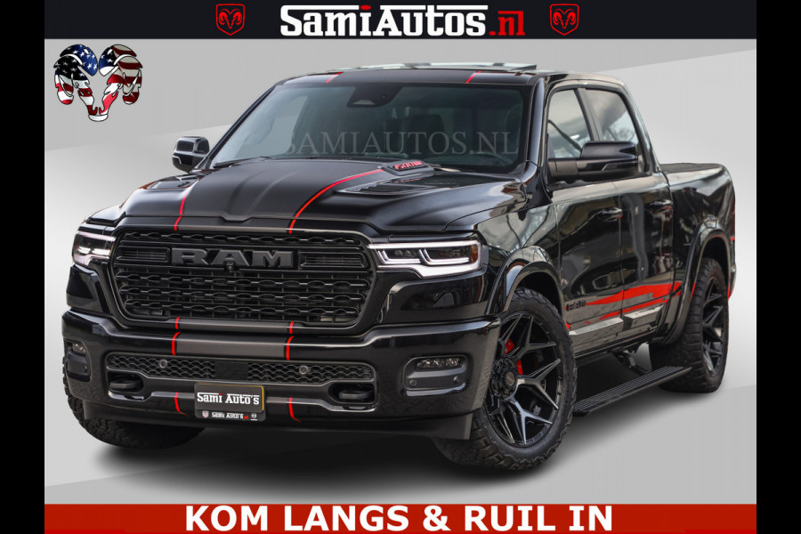Dodge Ram LIMITED 2026 5.7 V8 HEMI | MAXIMAAL UITGERUST | DUBBELE CABINE | 5 PERSOONS | DC | Allernieuwste Limited uitvoering – volledig uitgerust met alle opties, inclusief MWK en normale laadbak Voorraad nr 3806