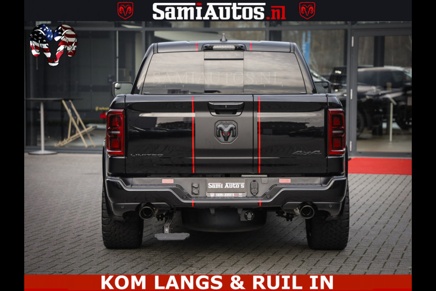 Dodge Ram LIMITED 2026 5.7 V8 HEMI | MAXIMAAL UITGERUST | DUBBELE CABINE | 5 PERSOONS | DC | Allernieuwste Limited uitvoering – volledig uitgerust met alle opties, inclusief MWK en normale laadbak Voorraad nr 3806