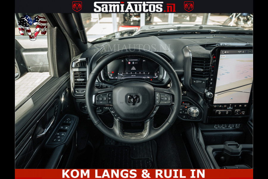 Dodge Ram LIMITED 2026 5.7 V8 HEMI | MAXIMAAL UITGERUST | DUBBELE CABINE | 5 PERSOONS | DC | Allernieuwste Limited uitvoering – volledig uitgerust met alle opties, inclusief MWK en normale laadbak Voorraad nr 3806