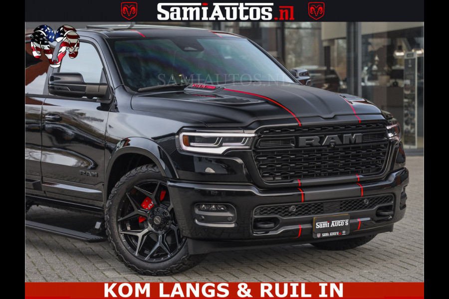 Dodge Ram LIMITED 2026 5.7 V8 HEMI | MAXIMAAL UITGERUST | DUBBELE CABINE | 5 PERSOONS | DC | Allernieuwste Limited uitvoering – volledig uitgerust met alle opties, inclusief MWK en normale laadbak Voorraad nr 3806