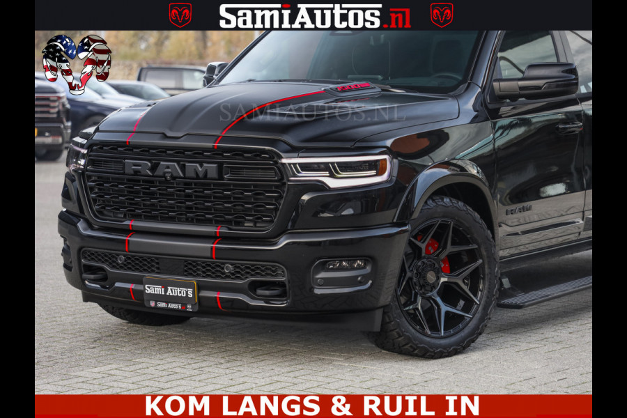 Dodge Ram LIMITED 2026 5.7 V8 HEMI | MAXIMAAL UITGERUST | DUBBELE CABINE | 5 PERSOONS | DC | Allernieuwste Limited uitvoering – volledig uitgerust met alle opties, inclusief MWK en normale laadbak Voorraad nr 3806
