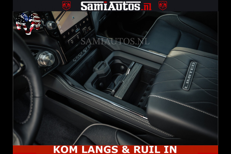 Dodge Ram LIMITED 2026 5.7 V8 HEMI | MAXIMAAL UITGERUST | DUBBELE CABINE | 5 PERSOONS | DC | Allernieuwste Limited uitvoering – volledig uitgerust met alle opties, inclusief MWK en normale laadbak Voorraad nr 3806