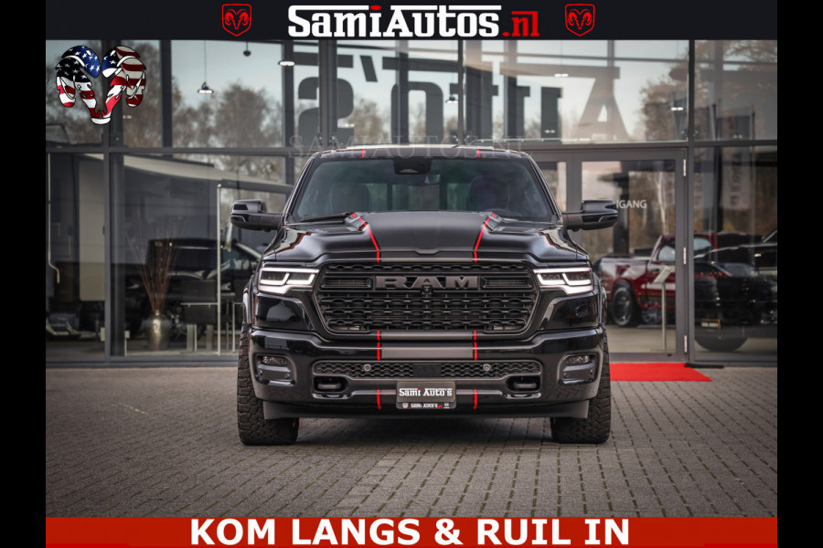 Dodge Ram LIMITED 2026 5.7 V8 HEMI | MAXIMAAL UITGERUST | DUBBELE CABINE | 5 PERSOONS | DC | Allernieuwste Limited uitvoering – volledig uitgerust met alle opties, inclusief MWK en normale laadbak Voorraad nr 3806