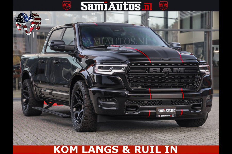 Dodge Ram LIMITED 2026 5.7 V8 HEMI | MAXIMAAL UITGERUST | DUBBELE CABINE | 5 PERSOONS | DC | Allernieuwste Limited uitvoering – volledig uitgerust met alle opties, inclusief MWK en normale laadbak Voorraad nr 3806
