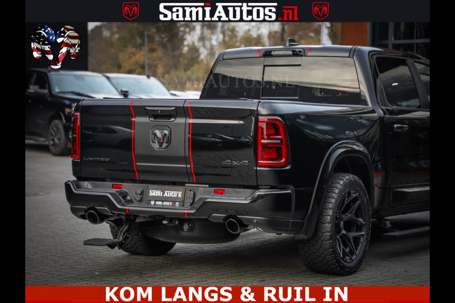 Dodge Ram LIMITED 2026 5.7 V8 HEMI | MAXIMAAL UITGERUST | DUBBELE CABINE | 5 PERSOONS | DC | Allernieuwste Limited uitvoering – volledig uitgerust met alle opties, inclusief MWK en normale laadbak Voorraad nr 3806