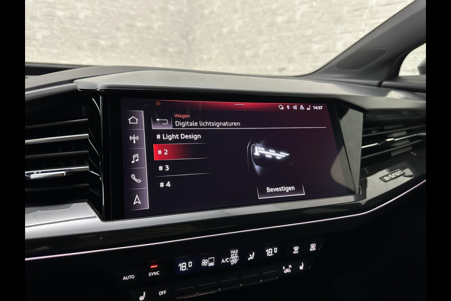 Audi Q4 Sportback e-tron 40 S-Line 77 kWh | Sportstoelen | H-Leder | ACC | Lane ass. | Virtual + | Black-Optic | Stoelverwarming | Camera | Matrix-Led | Getint Glas | Zwarte Hemelbekleding | MMi+ | 3-Zone Clima | Bovag Garantie |