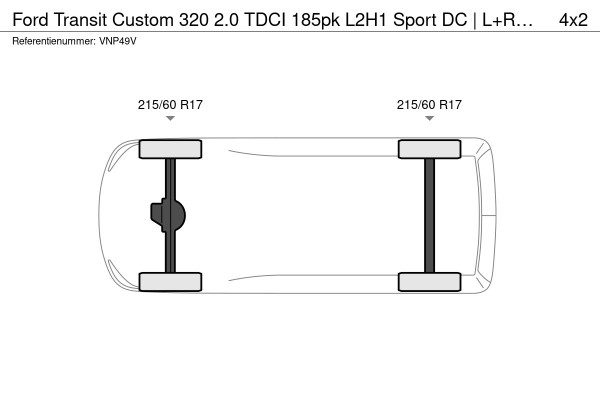 Ford Transit Custom 320 2.0 TDCI 185pk L2H1 Sport DC | L+R SCHUIF | Navi | Xenon | Raptor | Automaat | Trekhaak | 5-Zits