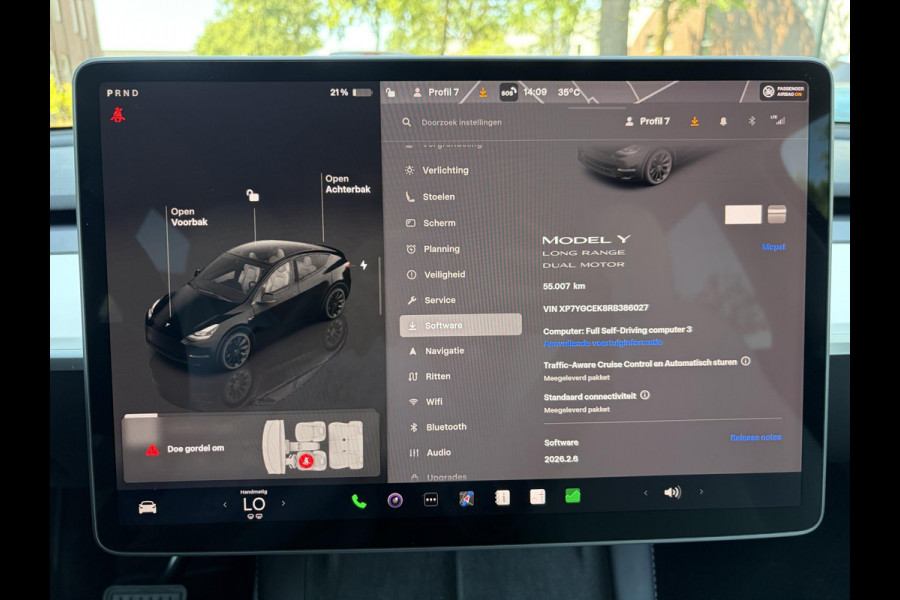 Tesla Model Y Long Range AWD 75 kWh SOH 98% | 20 INCH | TESLA FABRIEKSGARANTIE T/M 03-2028 OF 80.000 KM | TESLA FABRIEKSGARANTIE HOOGVOLTACCU & AANDRIJFLIJN T/M 03-2032 OF 192.000 KM |