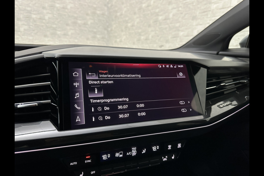 Audi Q4 Sportback e-tron 40 S-Line 77 kWh | Sportstoelen | SOH 98,5 % | H-Leder | ACC | Lane ass. | Virtual + | Black-Optic | Stoelverwarming | 5x Q4 OP VOORRAAD! | Camera | Matrix-Led | Getint Glas | Zwarte Hemelbekleding | MMi+ | 3-Zone Clima | Bovag Garantie |