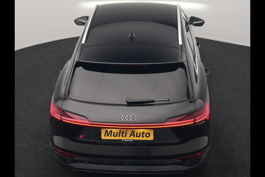 Audi Q8 e-tron 55 Quattro S Line 114 kWh 408pk Dealer O.H. | Trekhaak Afn. | Luchtvering | Adaptive Cruise | Head Up | Matrix LED | Camera | Alcantara Sportstoelen Verwarmd | Sfeerverlichting | Keyless | Navigatie | Virtual | DAB |