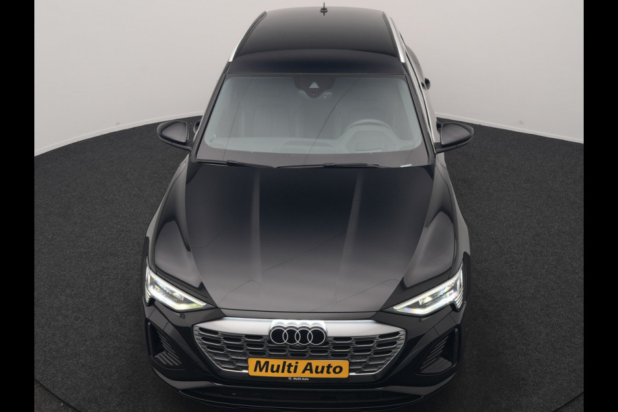 Audi Q8 e-tron 55 Quattro S Line 114 kWh 408pk Dealer O.H. | Trekhaak Afn. | Luchtvering | Adaptive Cruise | Head Up | Matrix LED | Camera | Alcantara Sportstoelen Verwarmd | Sfeerverlichting | Keyless | Navigatie | Virtual | DAB |