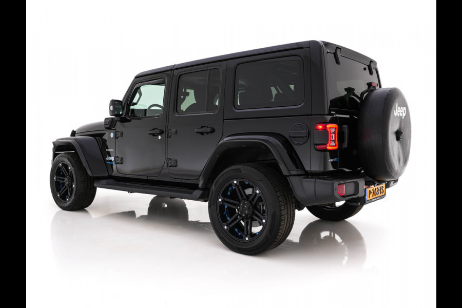 Jeep Wrangler Unlimited 4xe 380 Sahara AWD (Plug-in) {SoH-91%} (INCL-BTW) *OPEN-ROOF | LEATHER | FULL-LED | ALPINE-AUDIO | CRUISE | BLINDSPOT | CAMERA | KEYLESS | HEATED-COMFORTSEATS | DAB+ | PRIVACY-GLASS | ECC | PDC | 20''ALU*