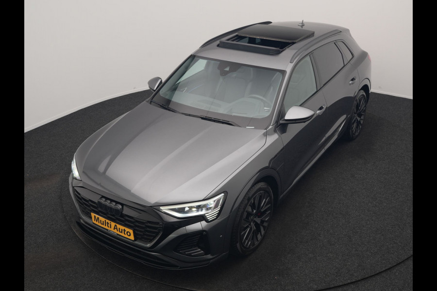 Audi Q8 e-tron 55 Quattro S Line 114 kWh 408pk Dealer O.H. | Trekhaak Afn. | Panodak | Luchtvering | Head Up | Adaptive Cruise | Bang & Olufsen | 360 Camera | Matrix LED | Alcantara Sportstoelen Verwarmd | Sfeerverlichting | Keyless | Blis | 21"L.M |