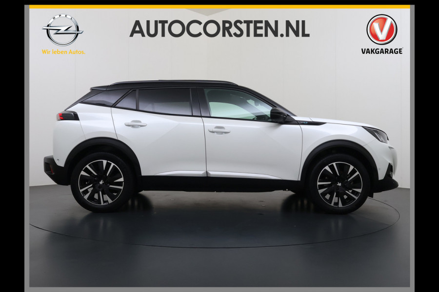 Peugeot e-2008 EV GT Pack 50kWh SOH 90% Panoramadak Trekhaak Two Tone Adap.Cruise 360°Camera Apple Carplay Android Auto 3D-Navi Ecc Pdc Keyless Regen-Lichtsensor Lane Assist Privacy Glas Lmv 18" Led Isofix Connected-Apps DAB Bluetooth 1e Eigenaar Origineel Nederlandse Auto Dealeronderhouden