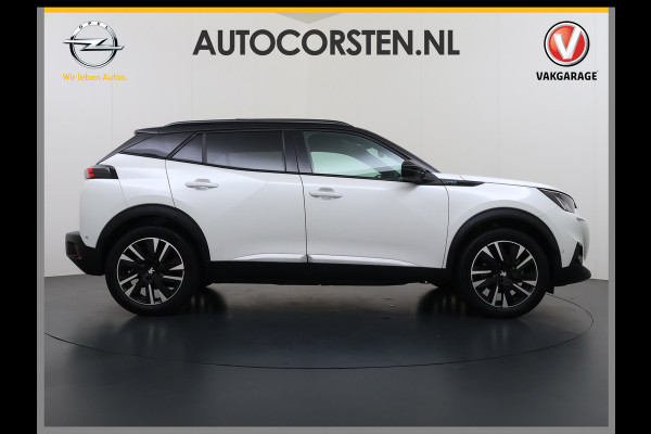 Peugeot e-2008 EV GT Pack 50kWh SOH 90% Panoramadak Trekhaak Two Tone Adap.Cruise 360°Camera Apple Carplay Android Auto 3D-Navi Ecc Pdc Keyless Regen-Lichtsensor Lane Assist Privacy Glas Lmv 18" Led Isofix Connected-Apps DAB Bluetooth 1e Eigenaar Origineel Nederlandse Auto Dealeronderhouden