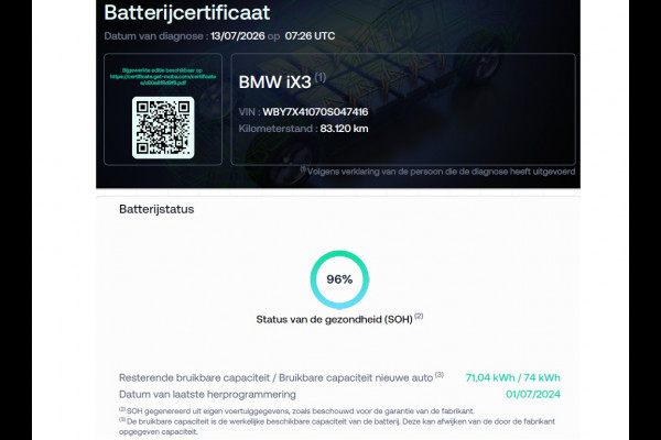 BMW iX3 High Executive 80kWh SOH 96% Panoramadak Sportstoelen Adap.Cruise Harman&Kardon® 360°Camera Head-Up Display Wireless Appel Carpl Elek.Stoelen Memory Stoelverwarming Elek.Achterklep Lmv 20" Privacy Glas DAB Adap.Led Keyless 1e Eigenaar Dealeronderhouden Origineel Nederlandse BMW