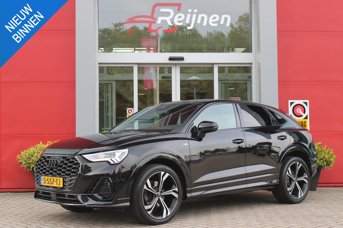 Audi Q3 Sportback 35 TFSI 150PK AUTOMAAT S EDITION | DRAADLOZE APPLE CARPLAY/ANDROID AUTO | ACHTERUITRIJ CAMERA | DODEHOEK DETECTIE | PARKEERSENSOREN VOOR + ACHTER | VIRTUAL COCKPIT | STOEL VERWARMING | ELEKTRISCH BEDIENBARE ACHTERKLEP | S-LINE INTERIEUR/EXTERIEUR | DAB+ RADIO | NAVIGATIE | VOLLEDIG LEDEREN BEKLEDING | DRAADLOZE TELEFOONLADER | KEYLESS ENTRY/START | CRUISE CONTROL | LED MATRIX KOPLAMPEN |