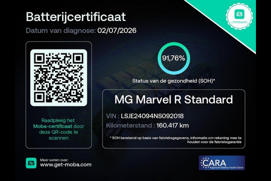 MG Marvel R Luxury 70 kWh -SOH92%-PANO-LEER-TREKHAAK-