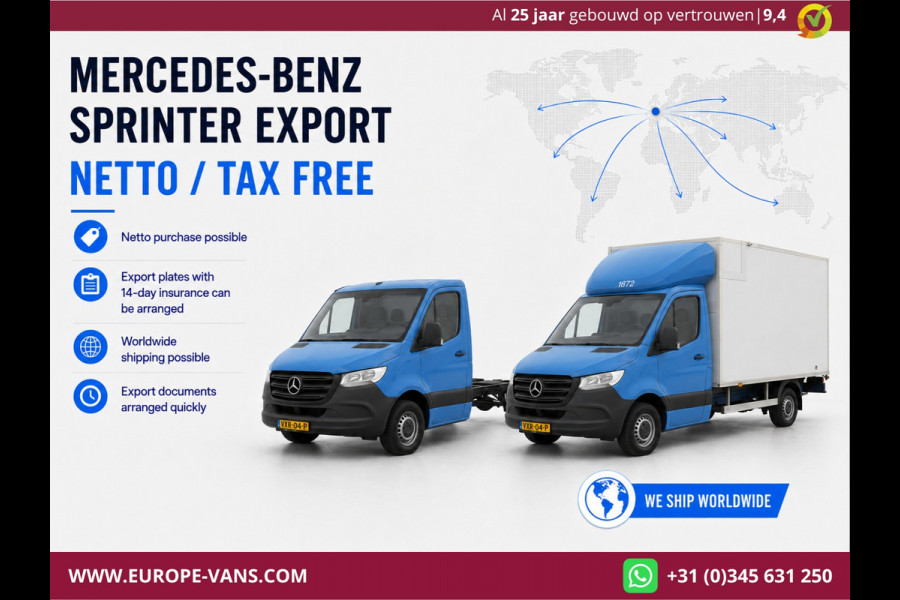 Mercedes-Benz Sprinter 311 CDI 115pk E6 RWD Bakwagen met achterdeuren 2-Persoons 12-2020