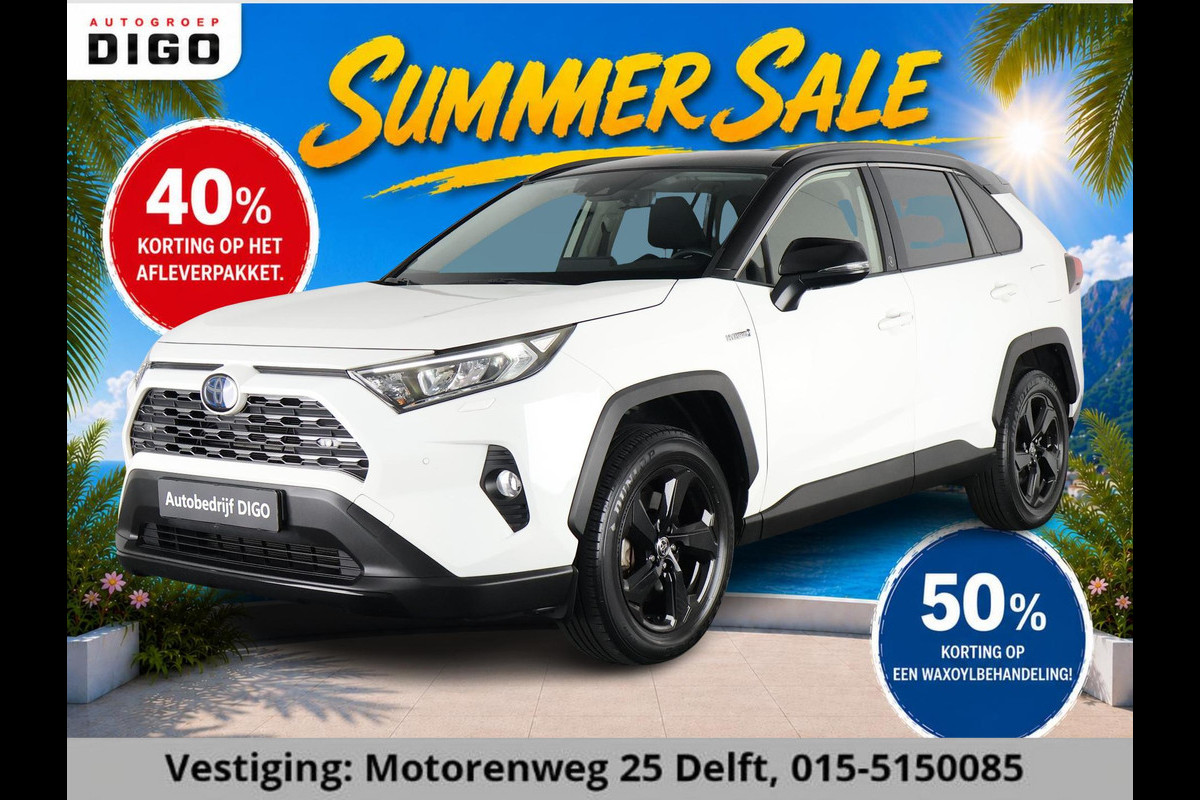 Toyota RAV4 2.5 HYBRID 4WD DYNAMIC PACK GARANTIE TOT 05-2031! SLECHTS 39.000 KM! 1650 KG TREKGEWICHT. STUUR & STOELVERWARMING . NAVIGATIE .PDC V & A .