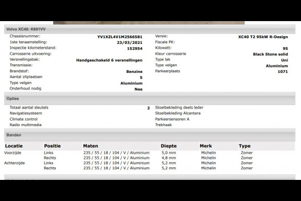 Volvo XC40 T2 130PK R-Design / Trekhaak / 1/2 Leder / Airco-ecc./ Navigatie / Stoelverwarming / Pdc. / Apk 11-2026