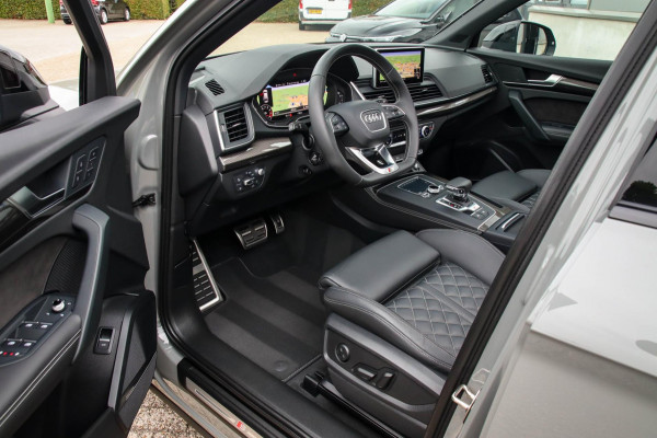Audi SQ5 3.0 TFSI Q5 Quattro S-Line 354pk Automaat! 1e Eig|DLR|Quantum|Kuipstoelen|Panoramadak|Virtual Cockpit|Black|Carbon|22inch
