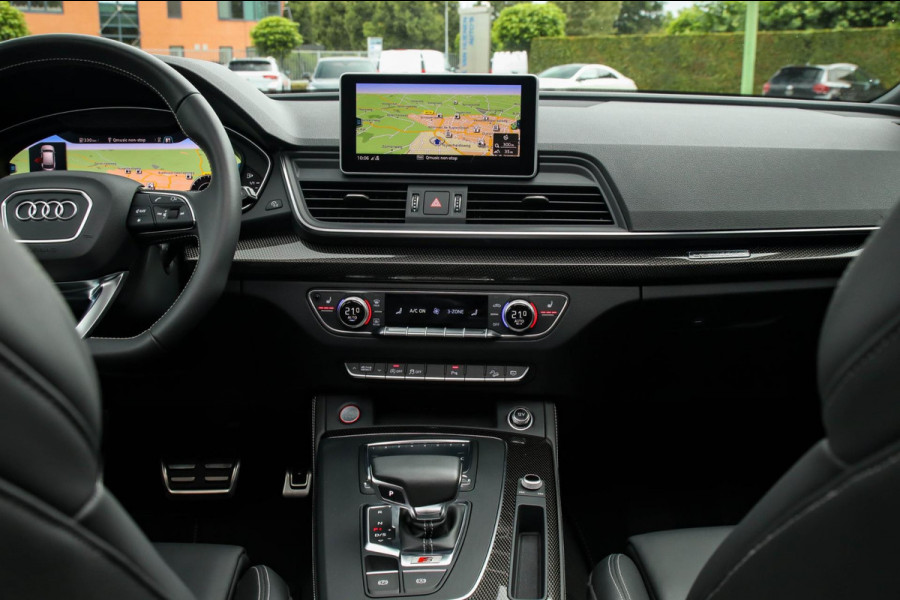 Audi SQ5 3.0 TFSI Q5 Quattro S-Line 354pk Automaat! 1e Eig|DLR|Quantum|Kuipstoelen|Panoramadak|Virtual Cockpit|Black|Carbon|22inch