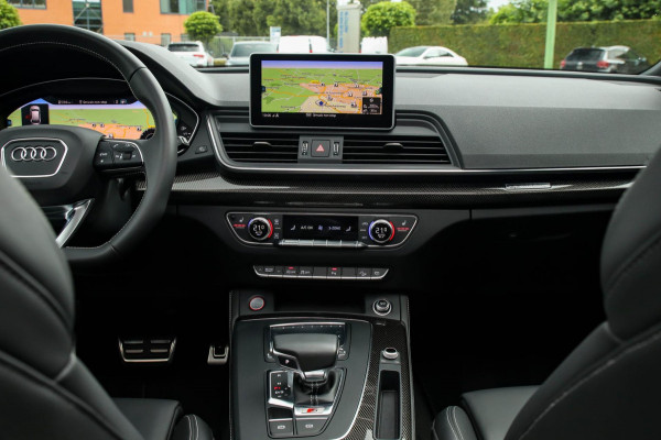 Audi SQ5 3.0 TFSI Q5 Quattro S-Line 354pk Automaat! 1e Eig|DLR|Quantum|Kuipstoelen|Panoramadak|Virtual Cockpit|Black|Carbon|22inch