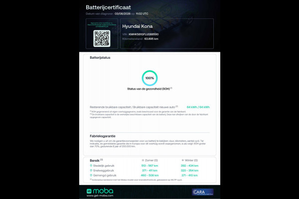 Hyundai Kona EV Premium 64 kWh 204 PK | Camera | Stoel- & Stuurverw. | Krell audio | Head-up | Adaptieve Cruise | Navigatie | Apple Carplay, Android auto, PDC V+A
