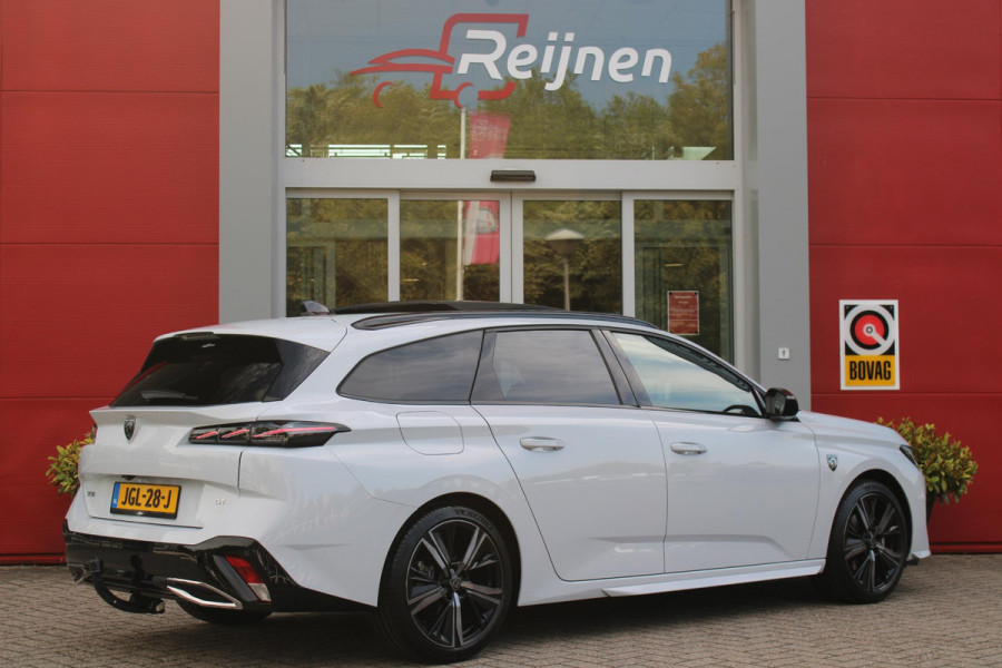 Peugeot 308 SW 1.2 Hybrid 145PK GT AUTOMAAT | PANORAMA SCHUIF/KANTEL DAK | AFNEEMBARE TREKHAAK | NAVIGATIE | SENSATION PACK: FOCAL HIFI SYSTEM (PREMIUM HIFI SYSTEEM MET 10 SPEAKERS)/DRAADLOZE TELEFOONLADER | 360° VISION & DRIVE ASSIST PLUS PACK: ACHTERUITRIJCAMERA 360° VISIOPARK 3 (4 CAMERA'S)/PARKEERHULP VOOR EN ACHTER/ANTI DIEFSTAL ALARM/PEUGEOT i-COCKPIT MET CONFIGUREERBAAR 3D-INSTRUMENTENPANEEL/CLEAN CABIN | ALCANTARA EXECUTIVE PACK: BEKLEDING ALCANTARA/KUNSTLEDER INCL. ELEKTRISCH BEDIENBARE AGR STOEL EN MASSAGE OP BEIDE VOORSTOELEN | 18" LICHTMETALEN VELGEN "PORTLAND" | NAVIG