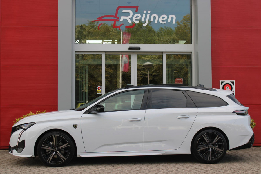 Peugeot 308 SW 1.2 Hybrid 145PK GT AUTOMAAT | PANORAMA SCHUIF/KANTEL DAK | AFNEEMBARE TREKHAAK | NAVIGATIE | SENSATION PACK: FOCAL HIFI SYSTEM (PREMIUM HIFI SYSTEEM MET 10 SPEAKERS)/DRAADLOZE TELEFOONLADER | 360° VISION & DRIVE ASSIST PLUS PACK: ACHTERUITRIJCAMERA 360° VISIOPARK 3 (4 CAMERA'S)/PARKEERHULP VOOR EN ACHTER/ANTI DIEFSTAL ALARM/PEUGEOT i-COCKPIT MET CONFIGUREERBAAR 3D-INSTRUMENTENPANEEL/CLEAN CABIN | ALCANTARA EXECUTIVE PACK: BEKLEDING ALCANTARA/KUNSTLEDER INCL. ELEKTRISCH BEDIENBARE AGR STOEL EN MASSAGE OP BEIDE VOORSTOELEN | 18" LICHTMETALEN VELGEN "PORTLAND" | NAVIG