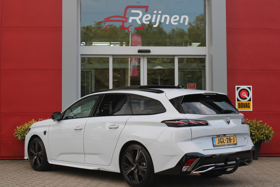 Peugeot 308 SW 1.2 Hybrid 145PK GT AUTOMAAT | PANORAMA SCHUIF/KANTEL DAK | AFNEEMBARE TREKHAAK | NAVIGATIE | SENSATION PACK: FOCAL HIFI SYSTEM (PREMIUM HIFI SYSTEEM MET 10 SPEAKERS)/DRAADLOZE TELEFOONLADER | 360° VISION & DRIVE ASSIST PLUS PACK: ACHTERUITRIJCAMERA 360° VISIOPARK 3 (4 CAMERA'S)/PARKEERHULP VOOR EN ACHTER/ANTI DIEFSTAL ALARM/PEUGEOT i-COCKPIT MET CONFIGUREERBAAR 3D-INSTRUMENTENPANEEL/CLEAN CABIN | ALCANTARA EXECUTIVE PACK: BEKLEDING ALCANTARA/KUNSTLEDER INCL. ELEKTRISCH BEDIENBARE AGR STOEL EN MASSAGE OP BEIDE VOORSTOELEN | 18" LICHTMETALEN VELGEN "PORTLAND" | NAVIG