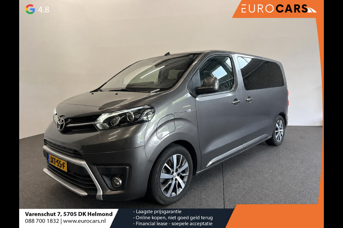 Toyota PROACE Electric Verso L2 Extra Range Luxury 75 kWh 8p Personen bus Panorama dak Lederen bekleding Voorstoelen Climate Control Apple Carplay Android Auto Parkeer sensoren Cruise Control Bumpers in kleur