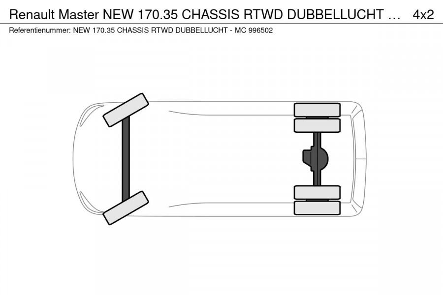 Renault Master NEW 170.35 CHASSIS RTWD DUBBELLUCHT - EURO 6 - MC 996502